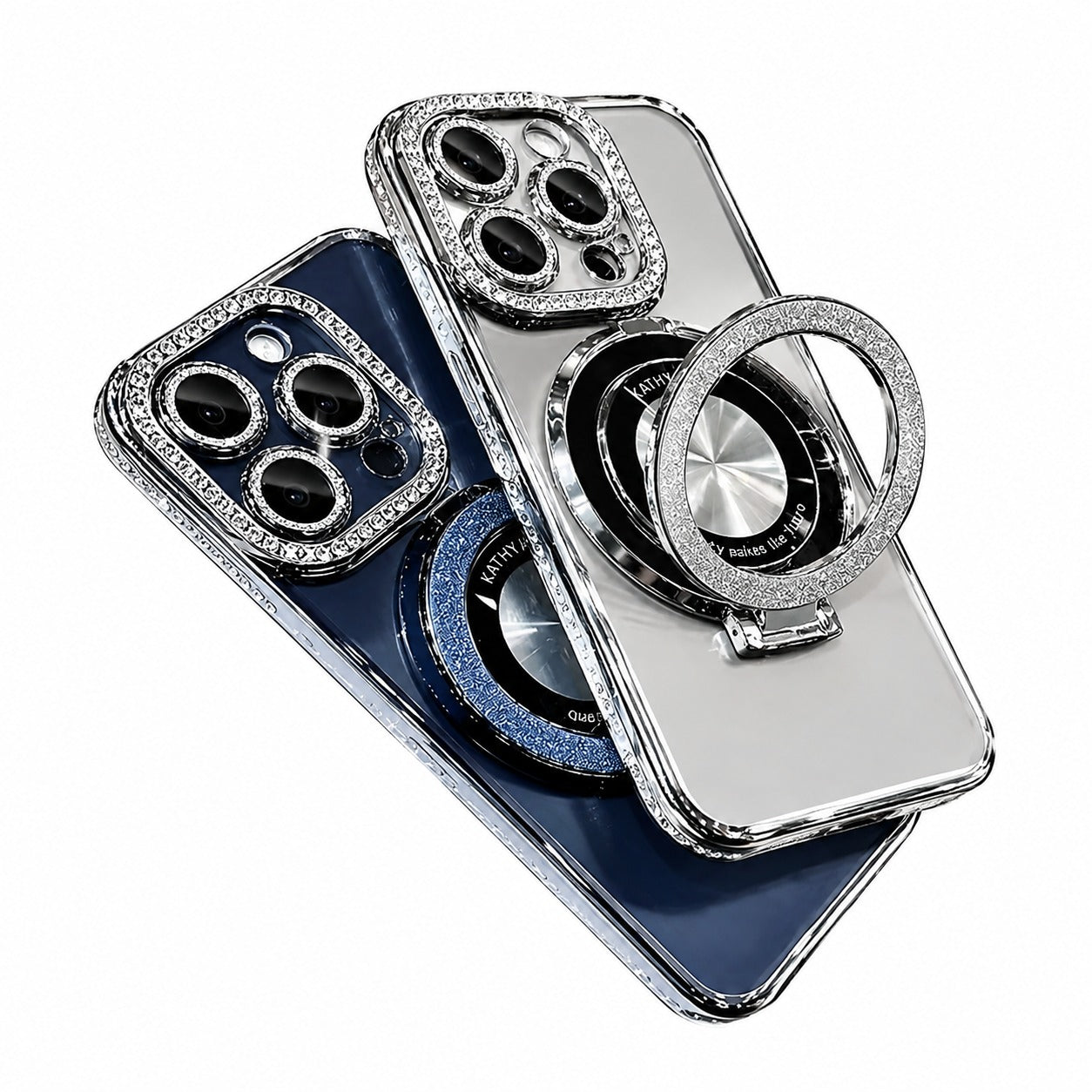 For iPhone 17 Pro Max Air Case Magsafe Case Stand Glitter Diamond Girl Cover