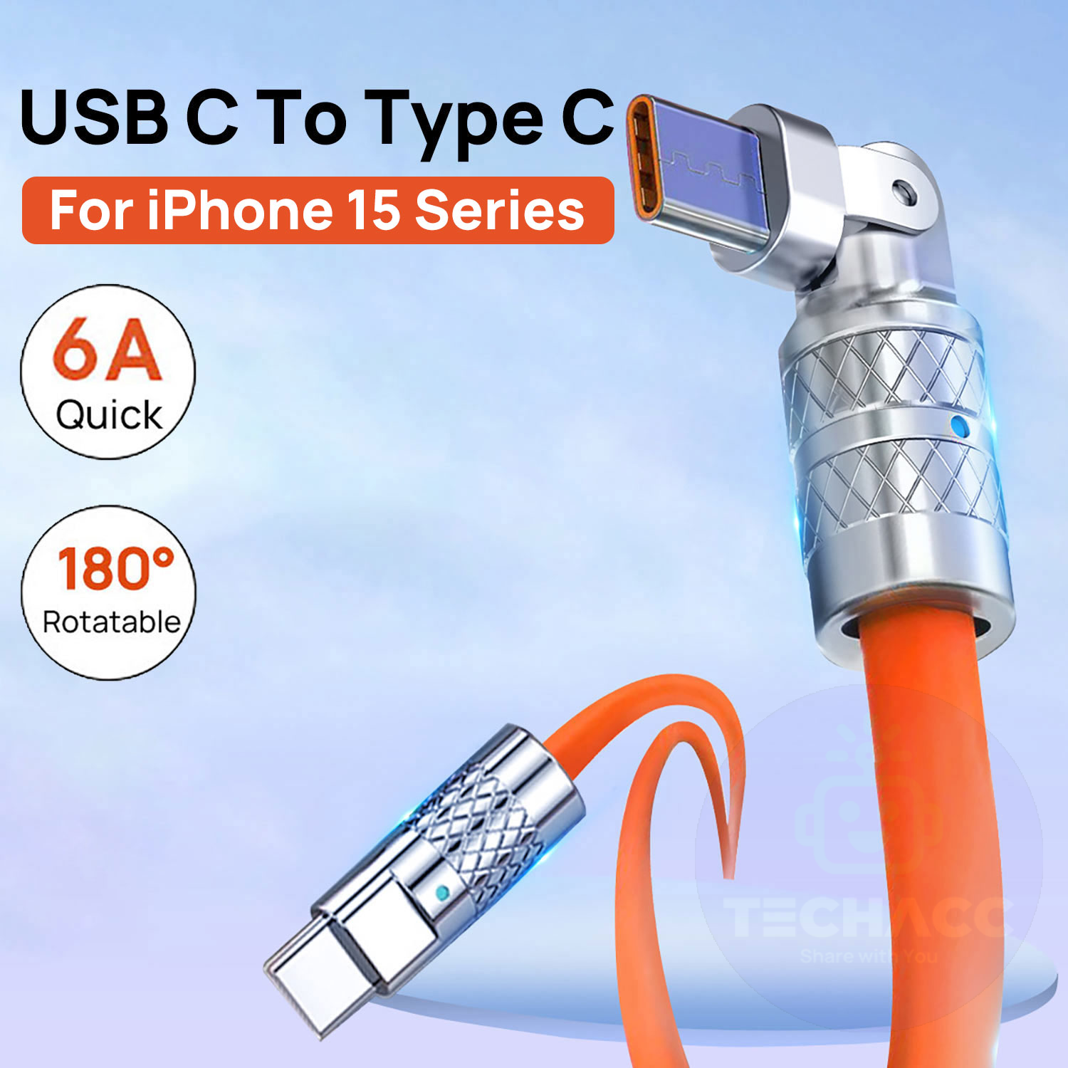 USB C to Type C Charger Cable PD Fast Charge Lead For iPhone 15 Samsung 1/1.5/2M