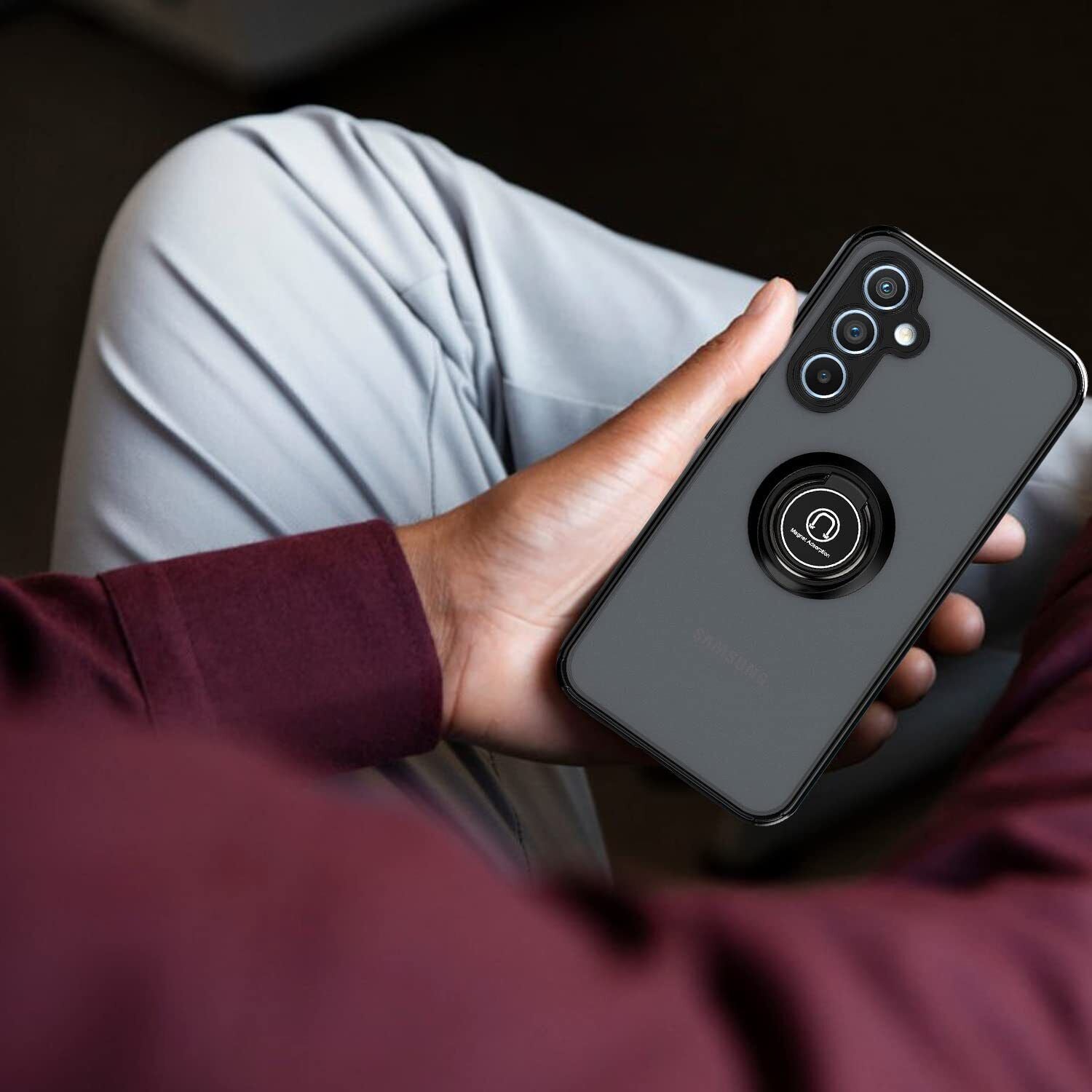 For Samsung A35 A05S A34 A54 A15 A55 5G Case Silicone Ring Shockproof Cover