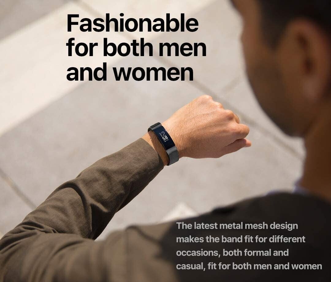 For Fitbit Inspire 3 Stainless Steel Magnetic Replacement Band