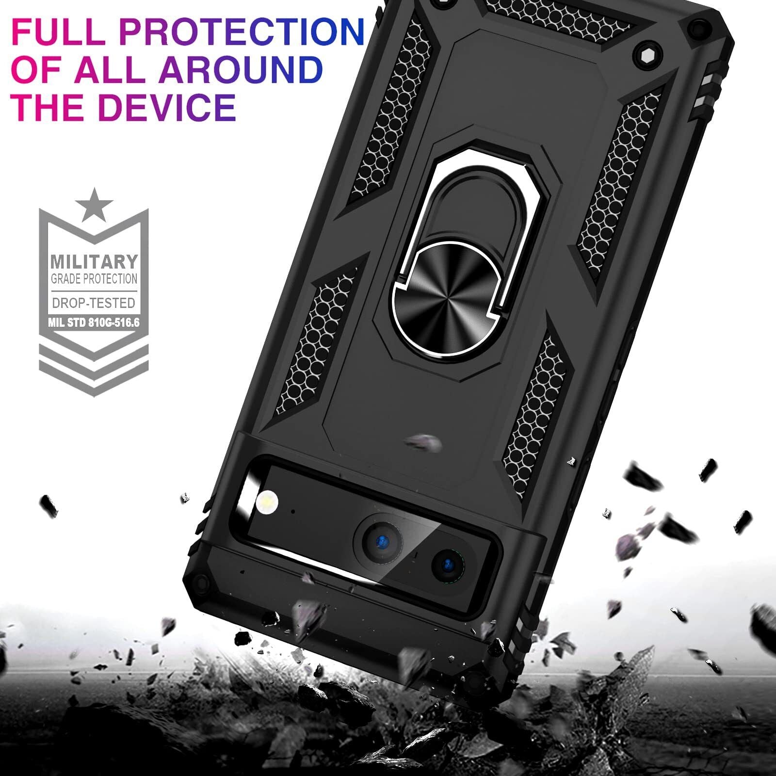 For Google Pixel 8 Pro Case Rugged Shockproof Heavy Duty Ring Cover