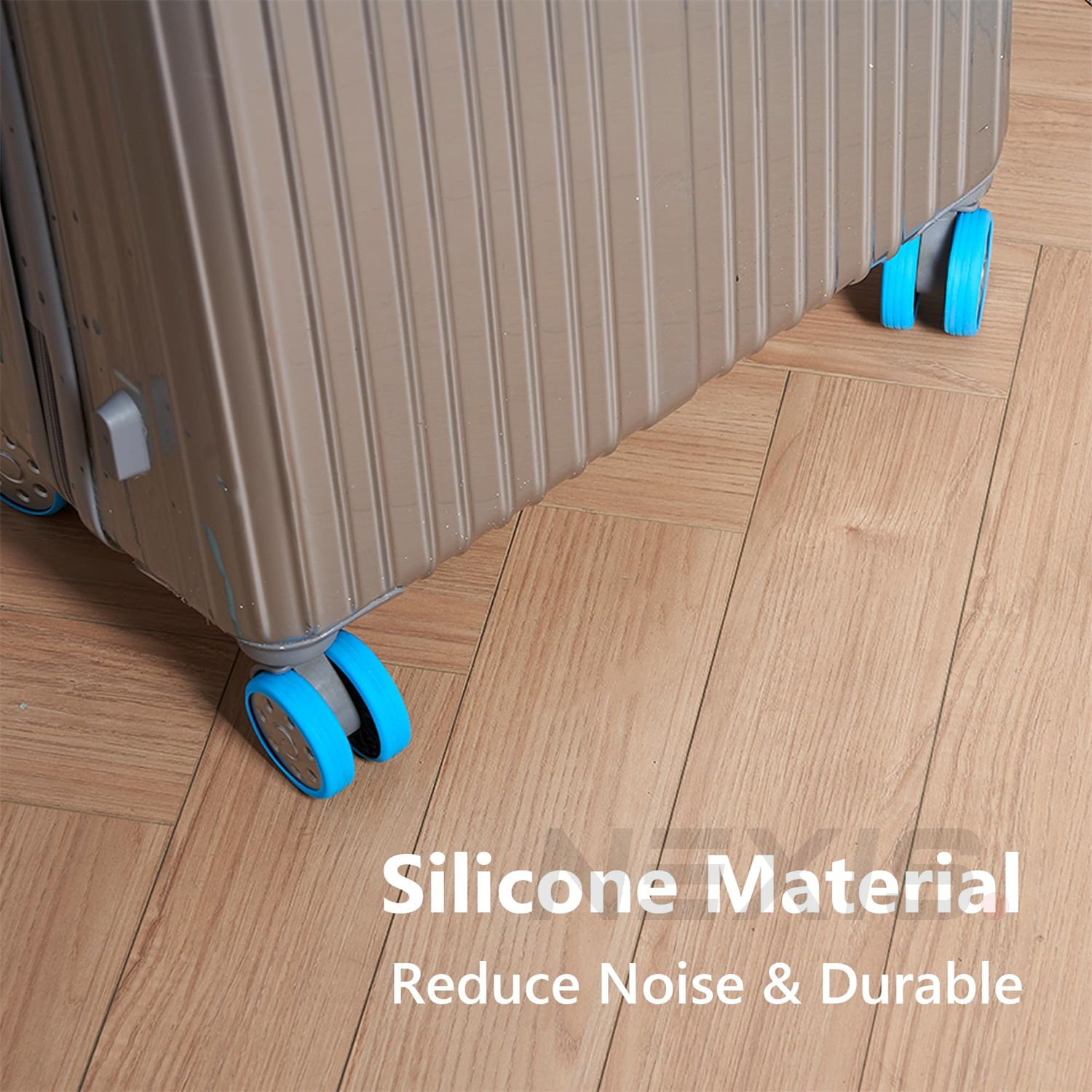 2-8x Luggage Wheel Silicone Covers Suitcase Wheels Protector Protection Sleeve