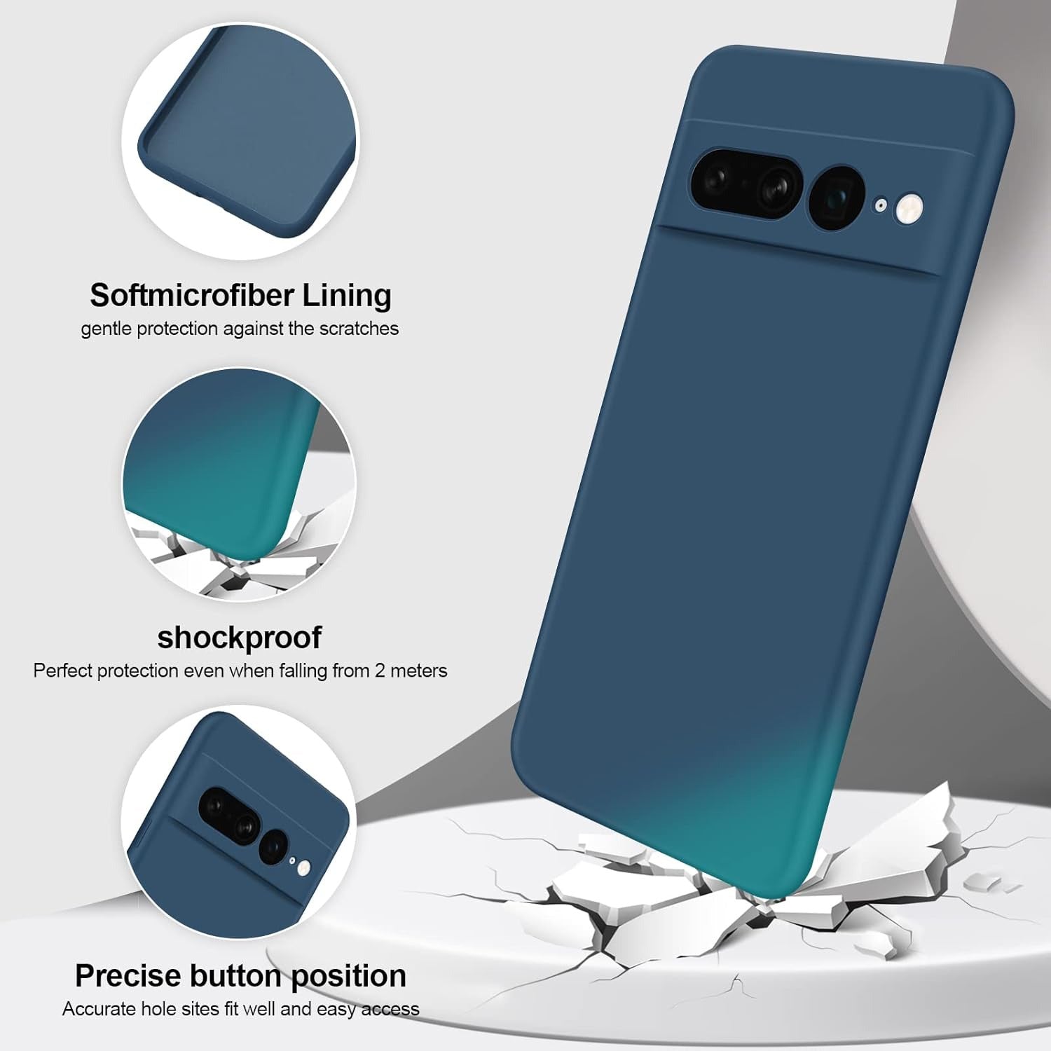 For Google Pixel 8 Pro Case Silicone Slim Soft Shcokproof Case Cover