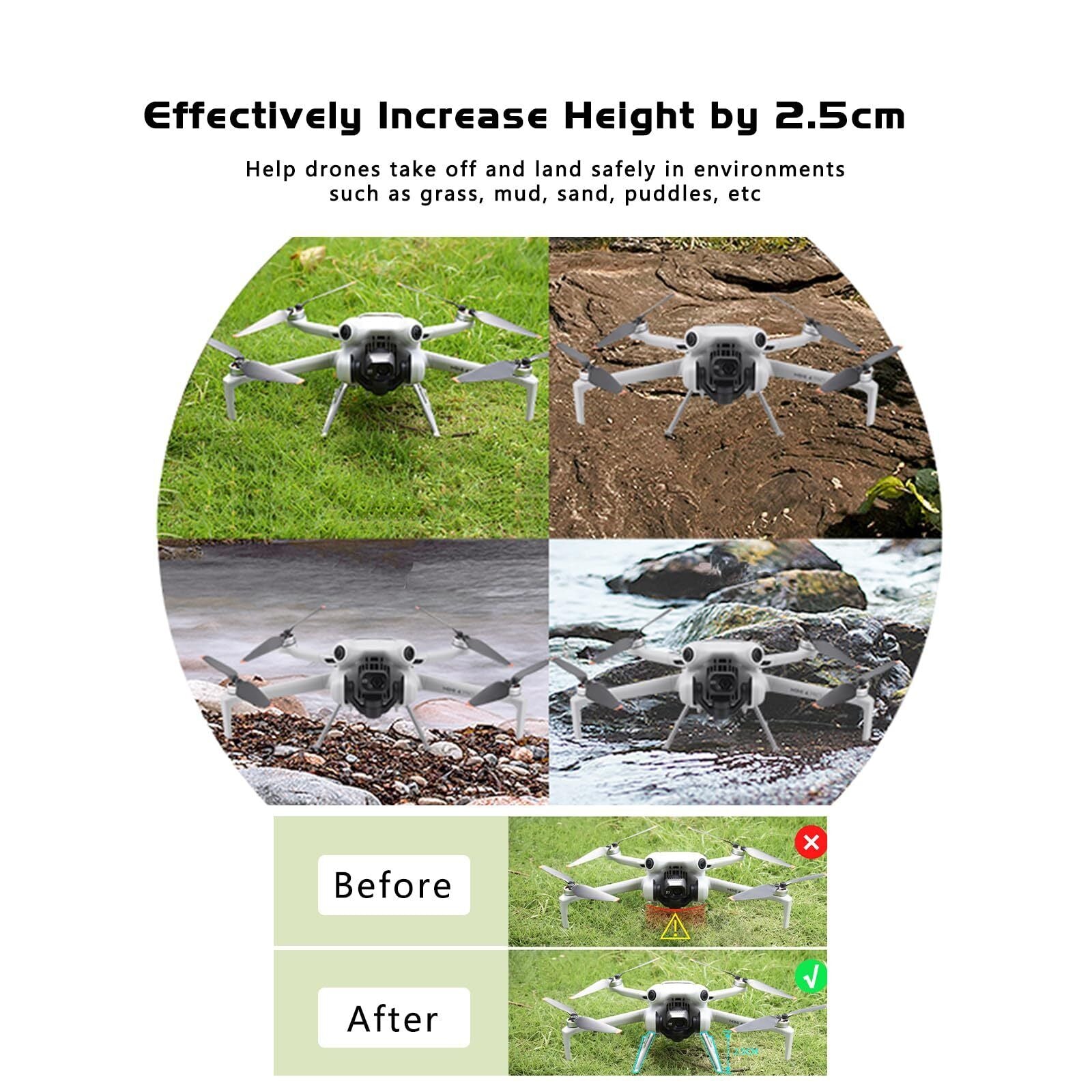 Foldable Extended Landing Gear For DJI Mini 4 Pro Drone Accessories