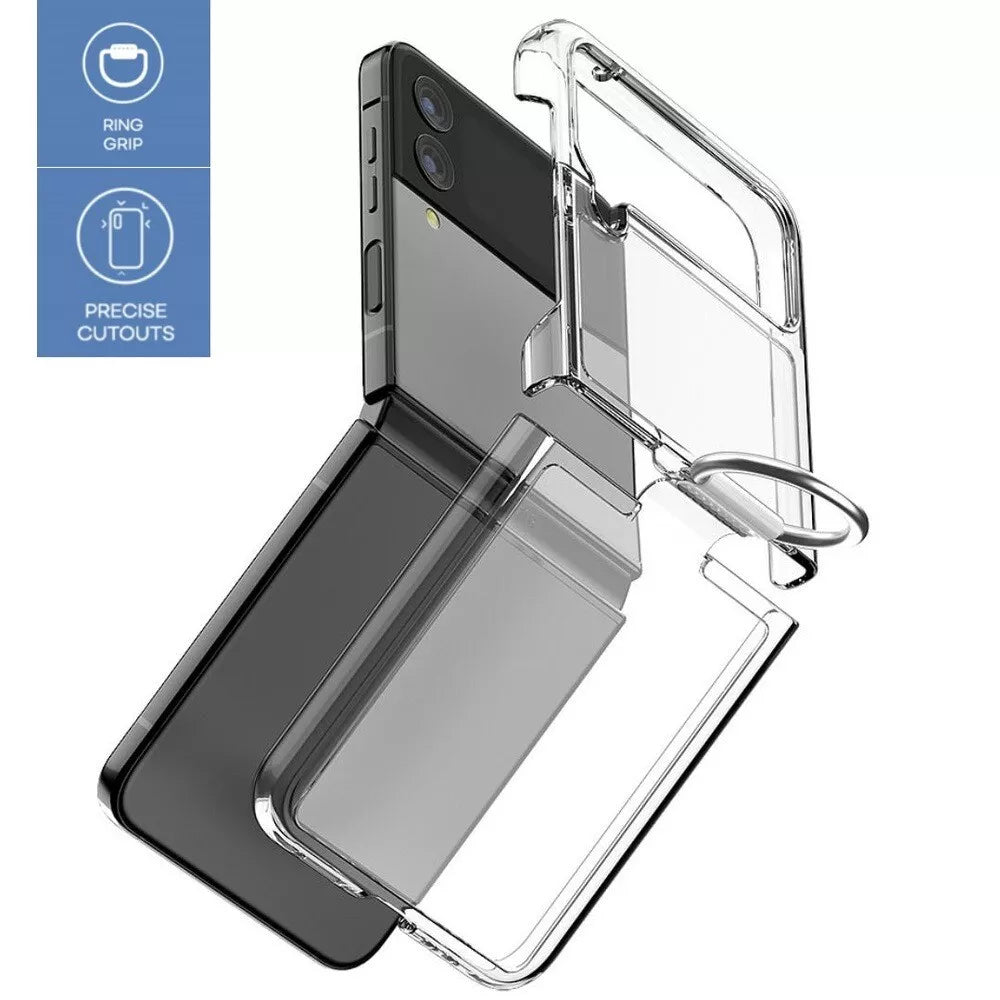 For Samsung Galaxy Z Flip 6 Hard Case Slim Clear Cover With Ring Holder