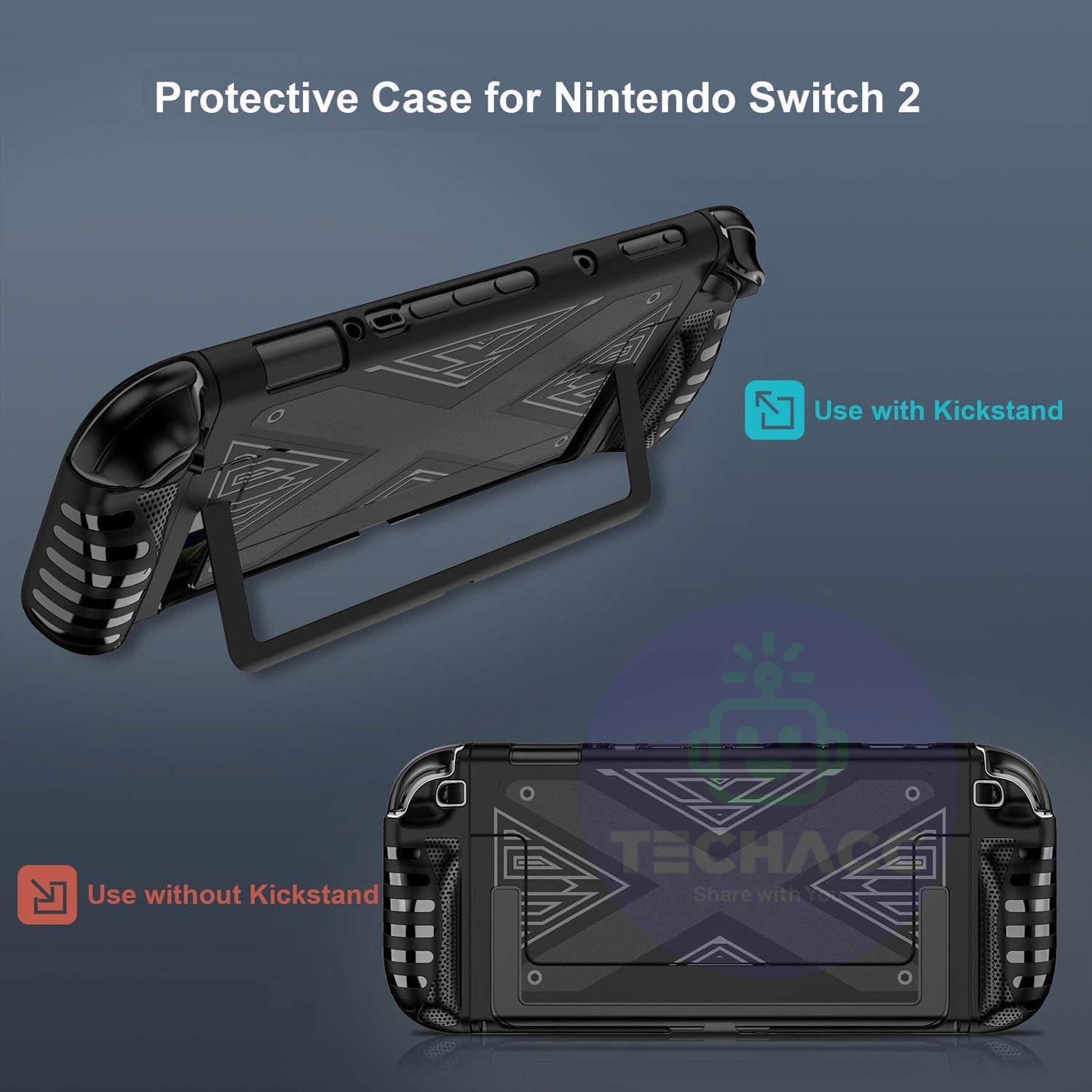 For Nintendo Switch 2 Case Dual Grip Dock Kickstand Full Cover Screen Protector