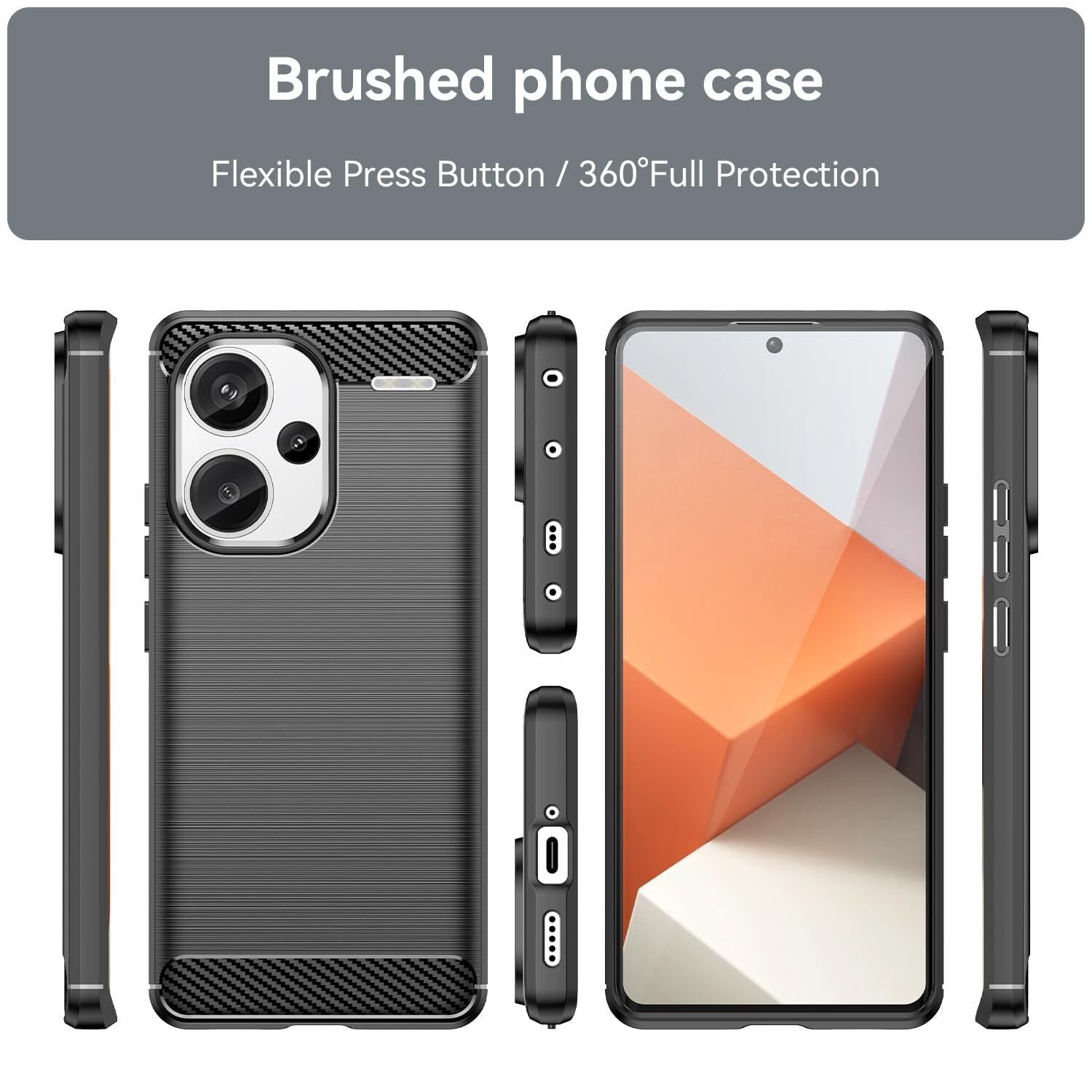 For Xiaomi Redmi 13C 12 Note 13 Pro+ 5G Case Shockproof Rugged Soft Case Cover