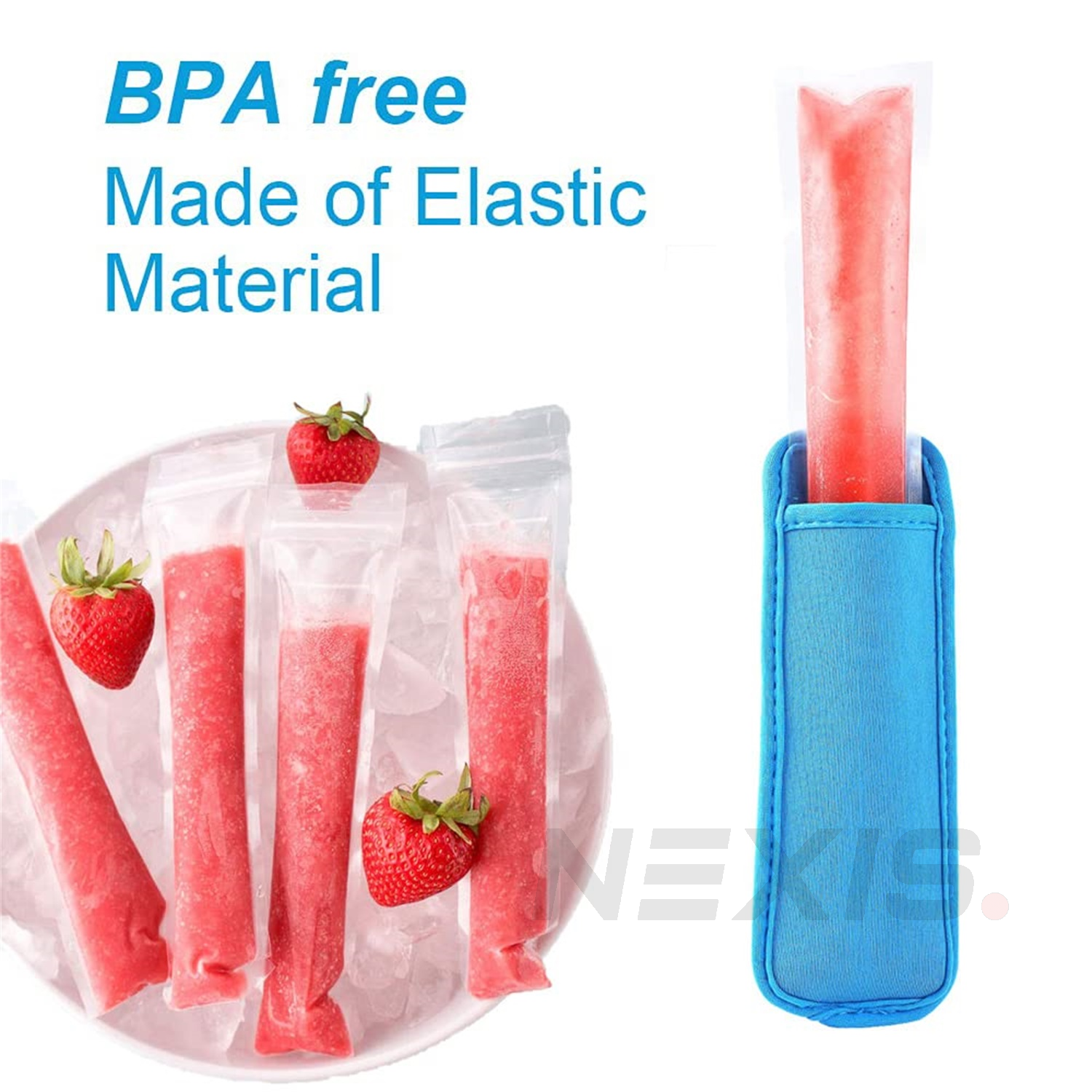 5PCS Colorful Ice Sleeves Freezer Reusable Summer Icy Block Lolly Cream Holder