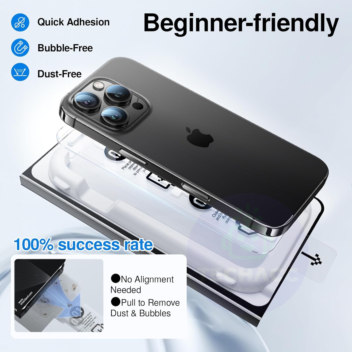 2xFor iPhone 17 Pro Max Air EasyInstall Tempered Glass Screen Protector