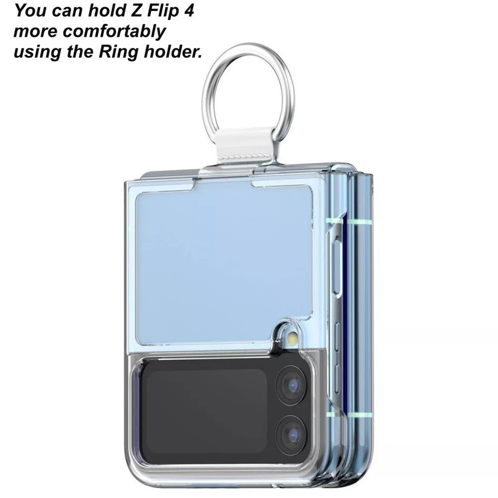 For Samsung Galaxy Z Flip 6 Hard Case Slim Clear Cover With Ring Holder