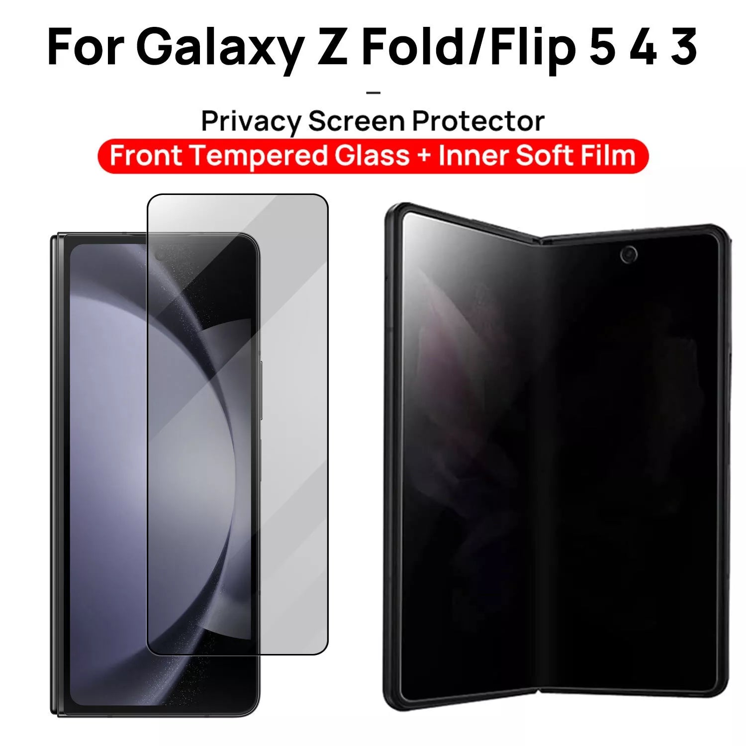 For Galaxy Z Fold Flip 6 5G Anti Spy Tempered Glass Privacy Screen Protector
