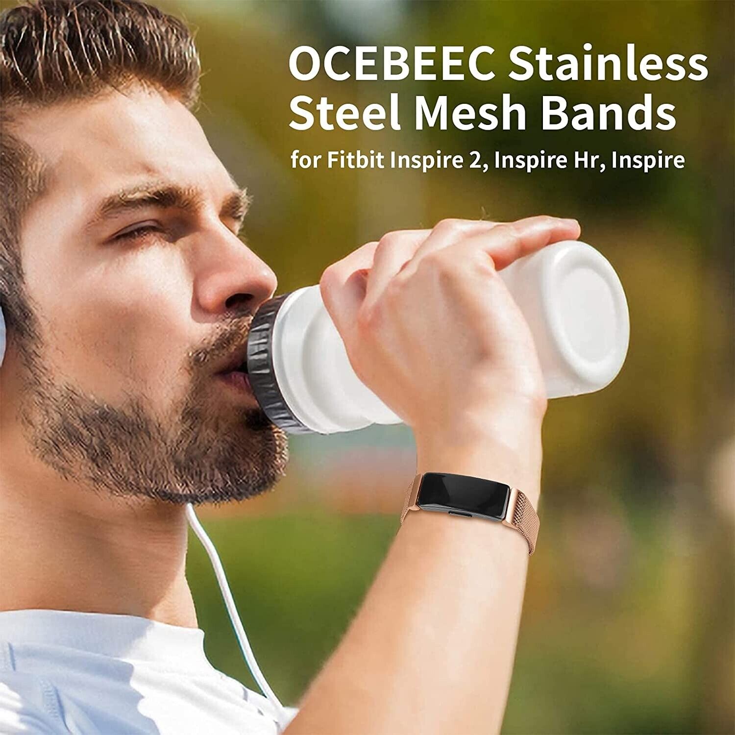 For Fitbit Inspire 3 Stainless Steel Magnetic Replacement Band