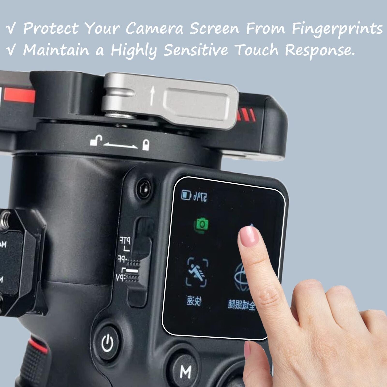 For DJI RS3 Mini Pro Mic 2 Tempered Glass Screen Camera Protector