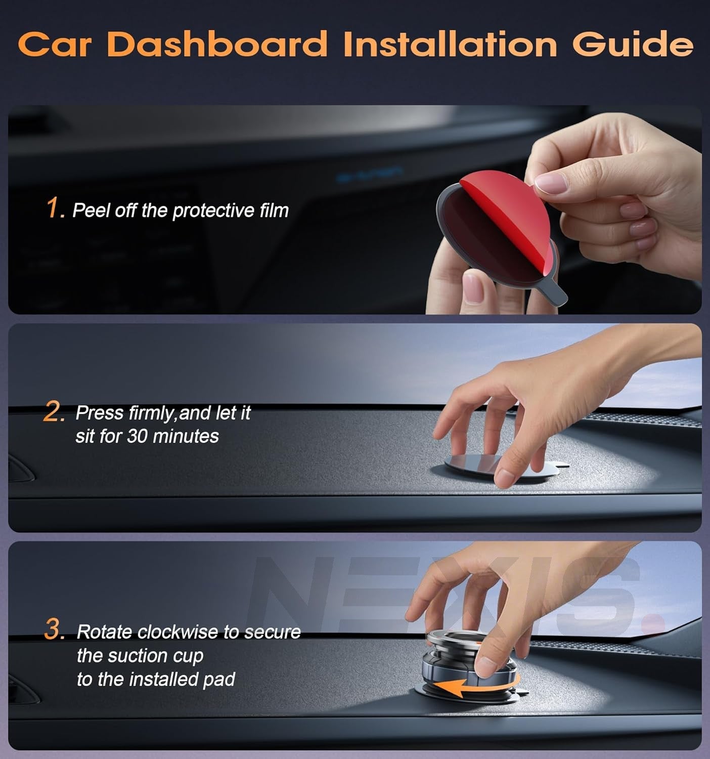 2025 NEW Vacuum Magnetic Suction Cup Phone Holder Car Mount Foldable 360° Stand