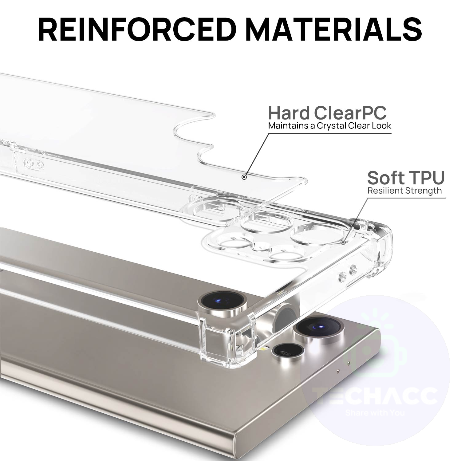 For Samsung Galaxy S24 Ultra Plus Case Clear Shockproof Magnetic Cover