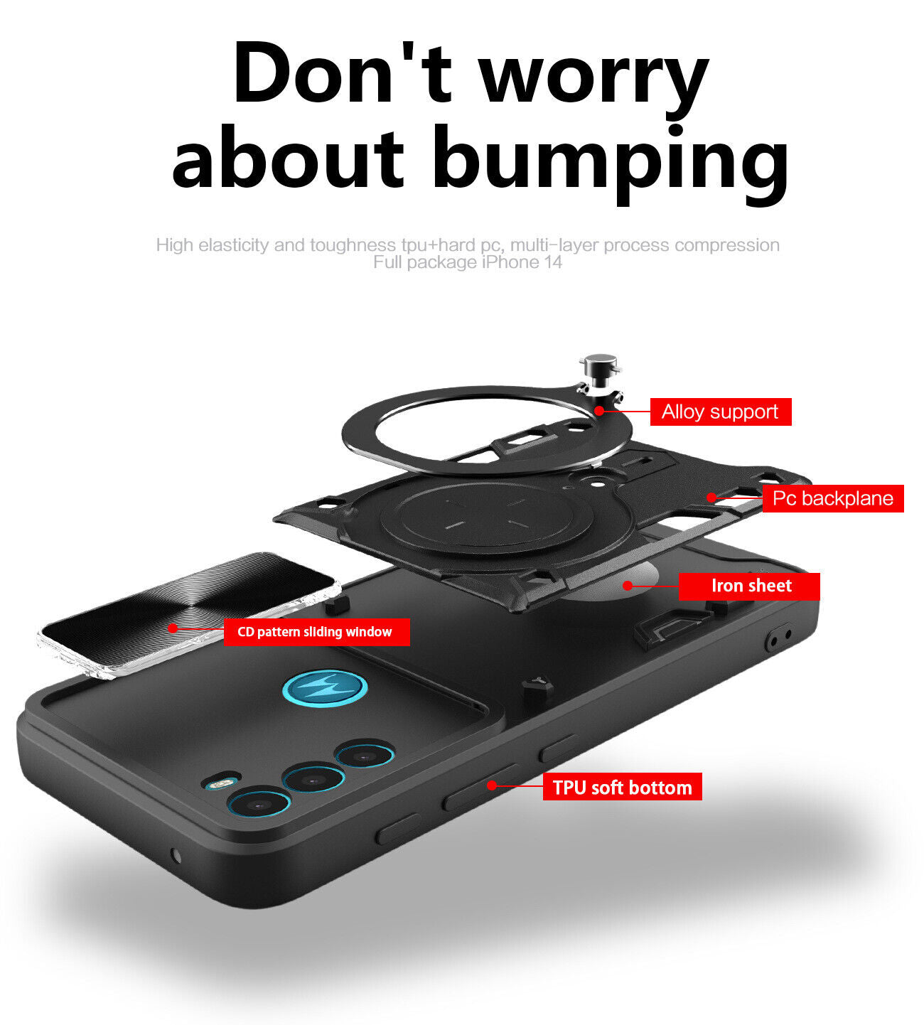 For Motorola Edge 30 40 G54 G84 5G E13 Case Shockproof Magnetic Kickstand Cover