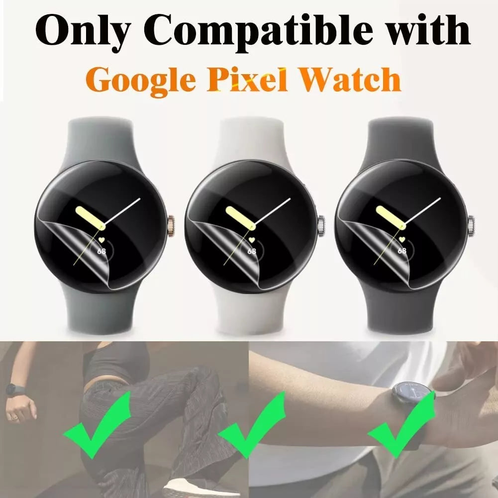 3x For Google Pixel Watch 3 2 Screen Protector Hydrogel Full Coverage Clear Film