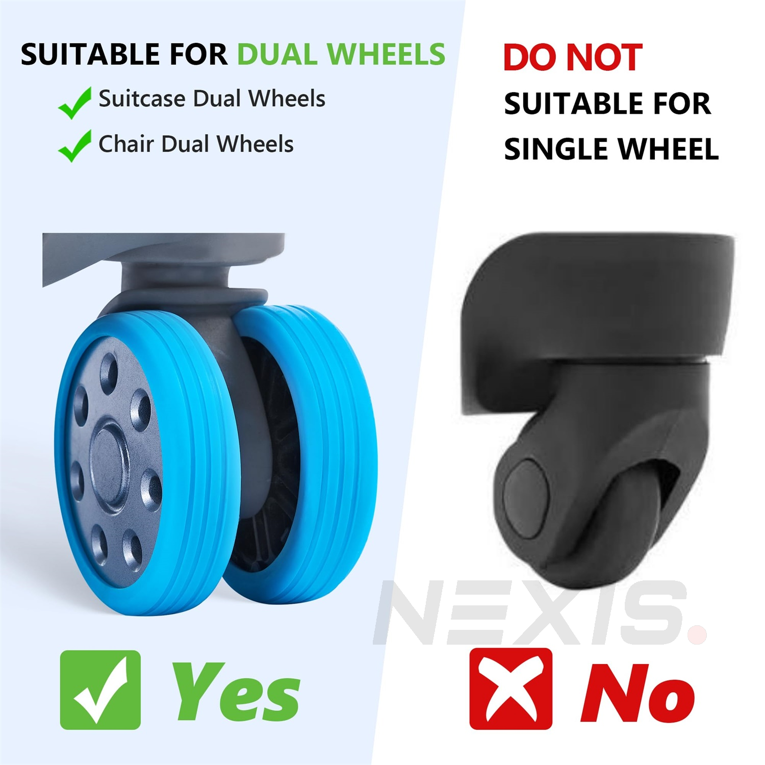 2-8x Luggage Wheel Silicone Covers Suitcase Wheels Protector Protection Sleeve