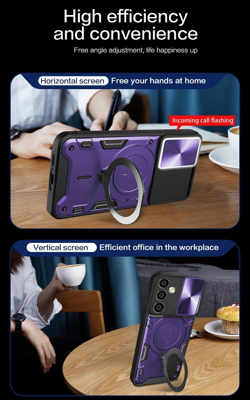 For Samsung A35 A55 A15 A05S A34 A54 5G Case Shockproof Magnetic Kickstand Cover