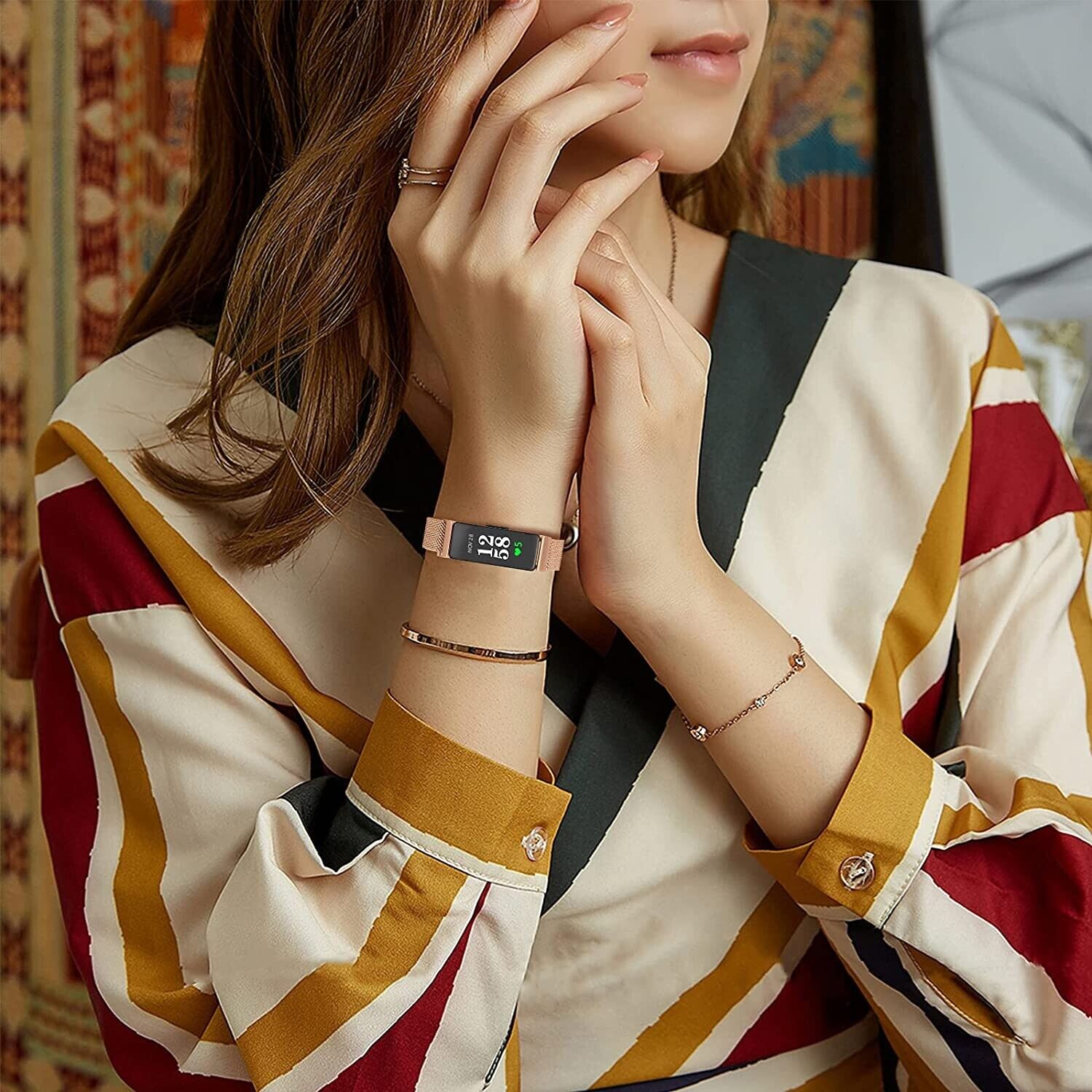 For Fitbit Inspire 3 Stainless Steel Magnetic Replacement Band