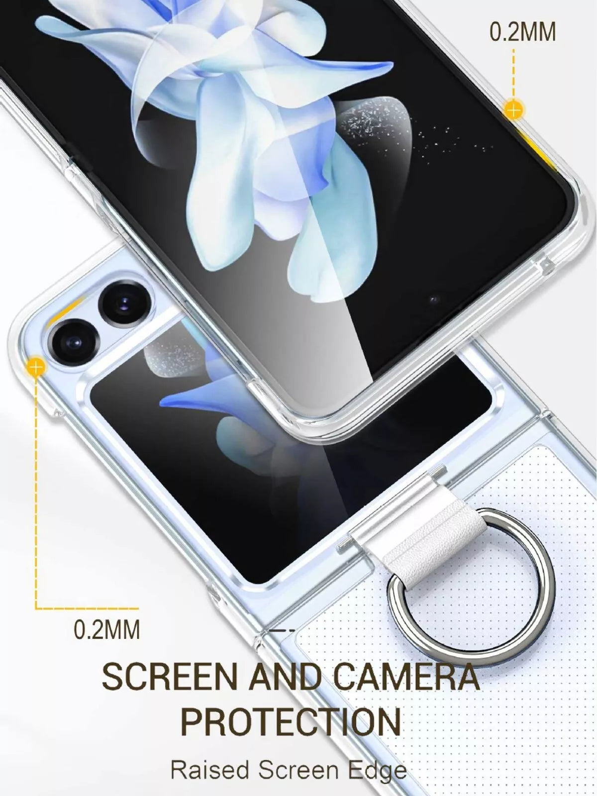 For Samsung Galaxy Z Flip 6 Hard Case Slim Clear Cover With Ring Holder