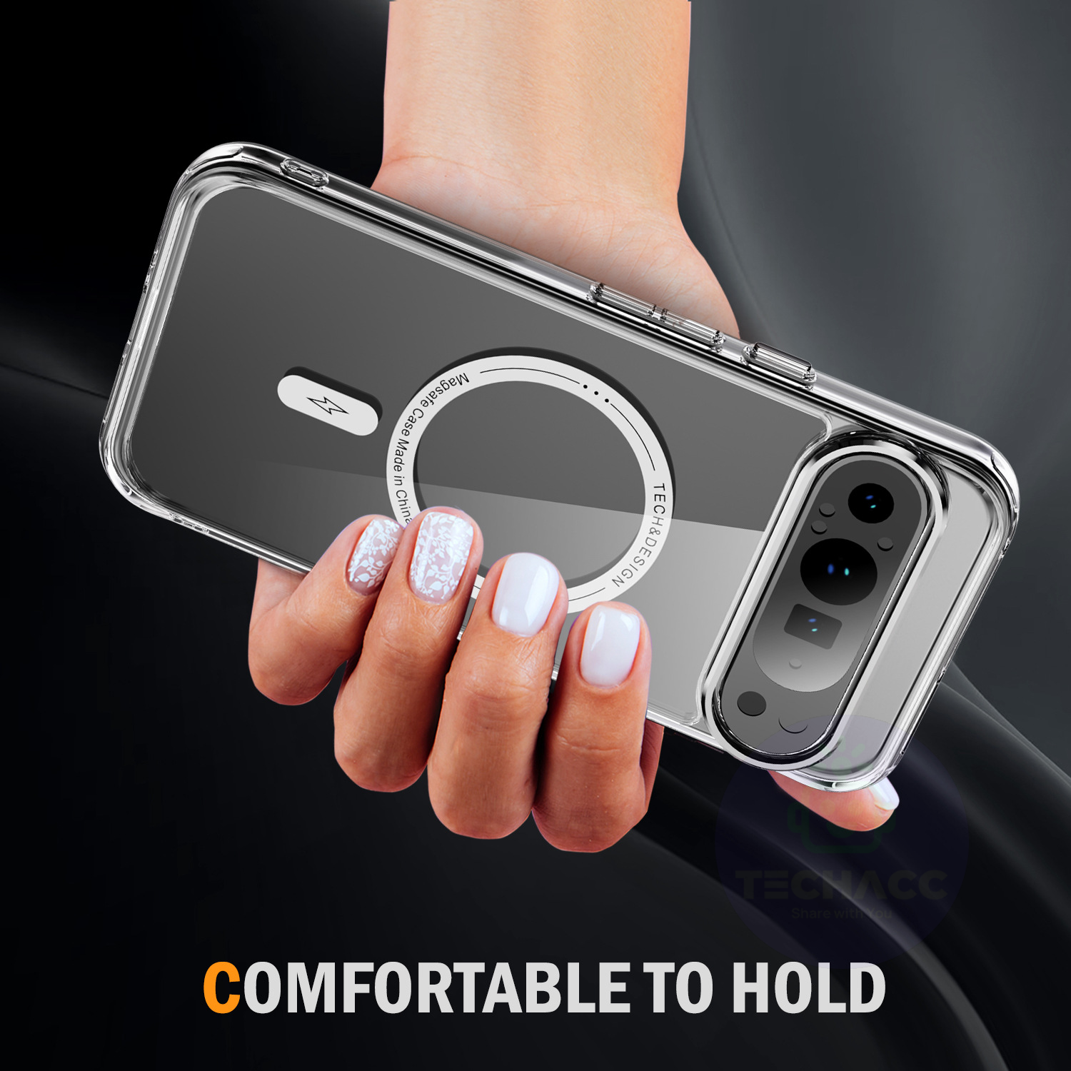 For Google Pixel 9 Pro XL Case Shockproof Clear Magnet Cover + Screen Protector