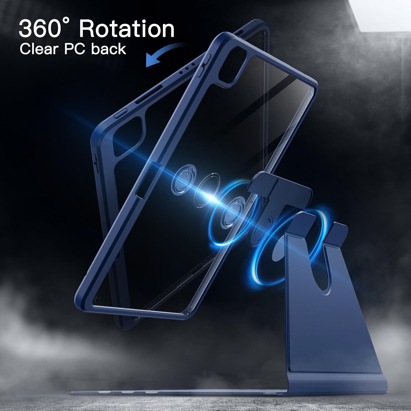 For Apple iPad 9th 10th 8th 7th 6th 5th Smart 360 Roate Stand Case Pencil Holder