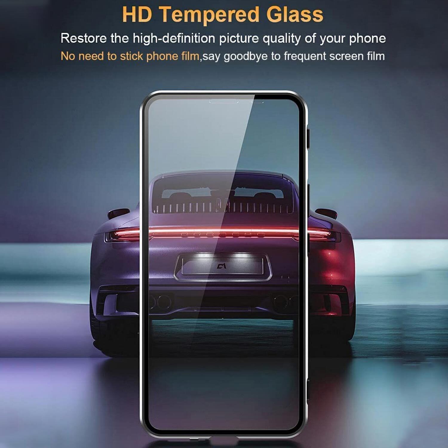 For OPPO A98 A78 Reno 10 5G Case 360° Magnetic Metal Double-Side Glass Cover