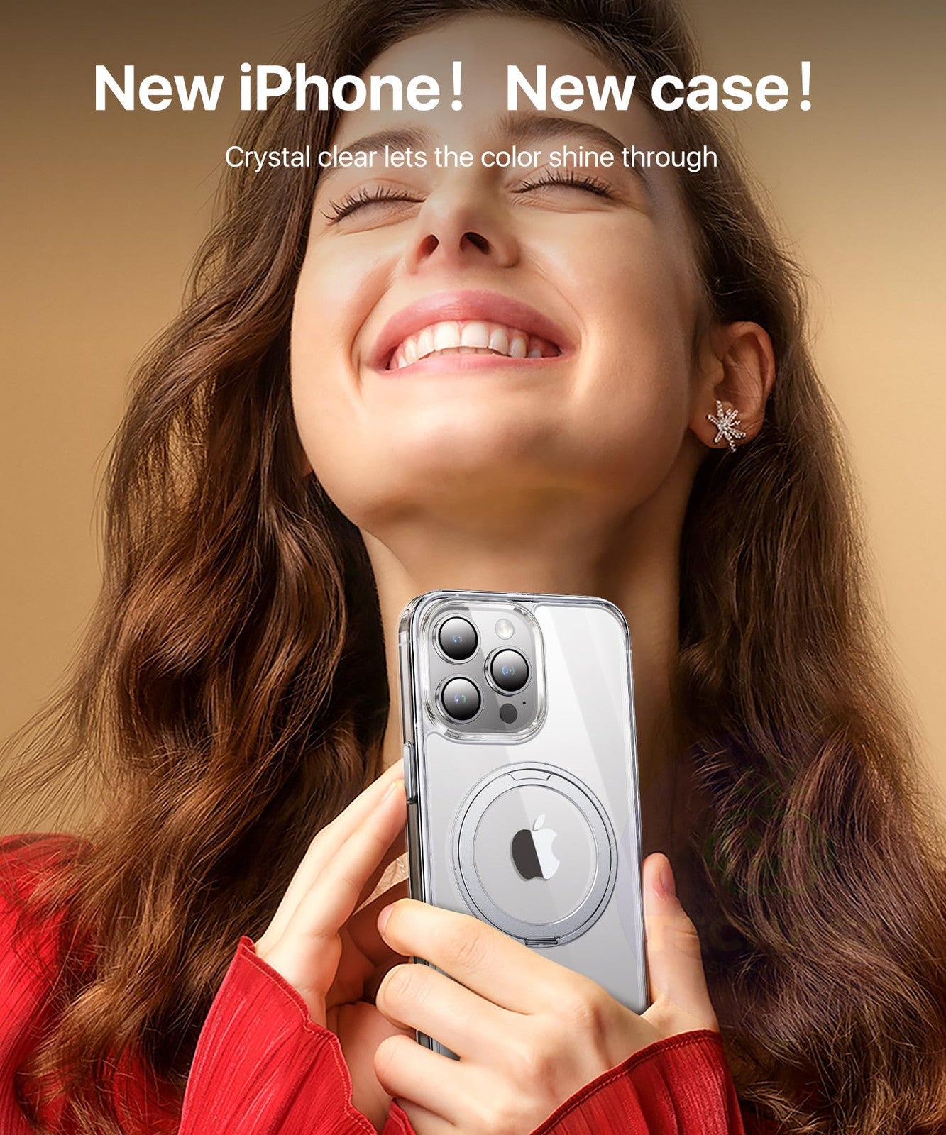 For iPhone 17 Pro Max Air Clear Case Shockproof Magnetic Ring Stand Cover