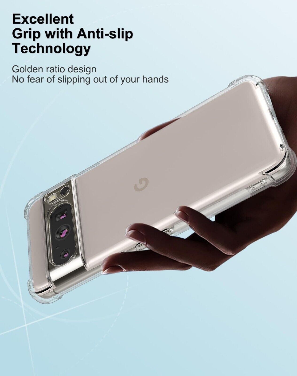 For Google Pixel 9 Pro XL Case Clear Shockproof Bumper Cover