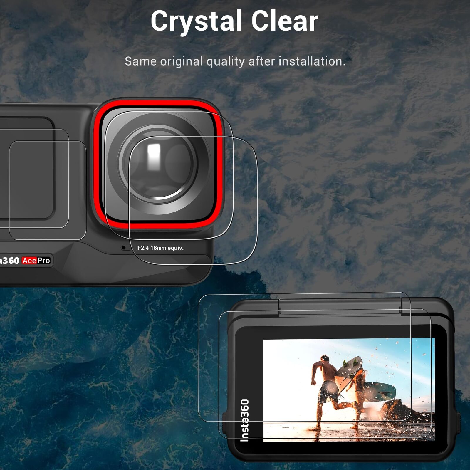 For Insta 360 ACE Pro ONE RS Go 3 Tempered Glass Screen Camera Protector