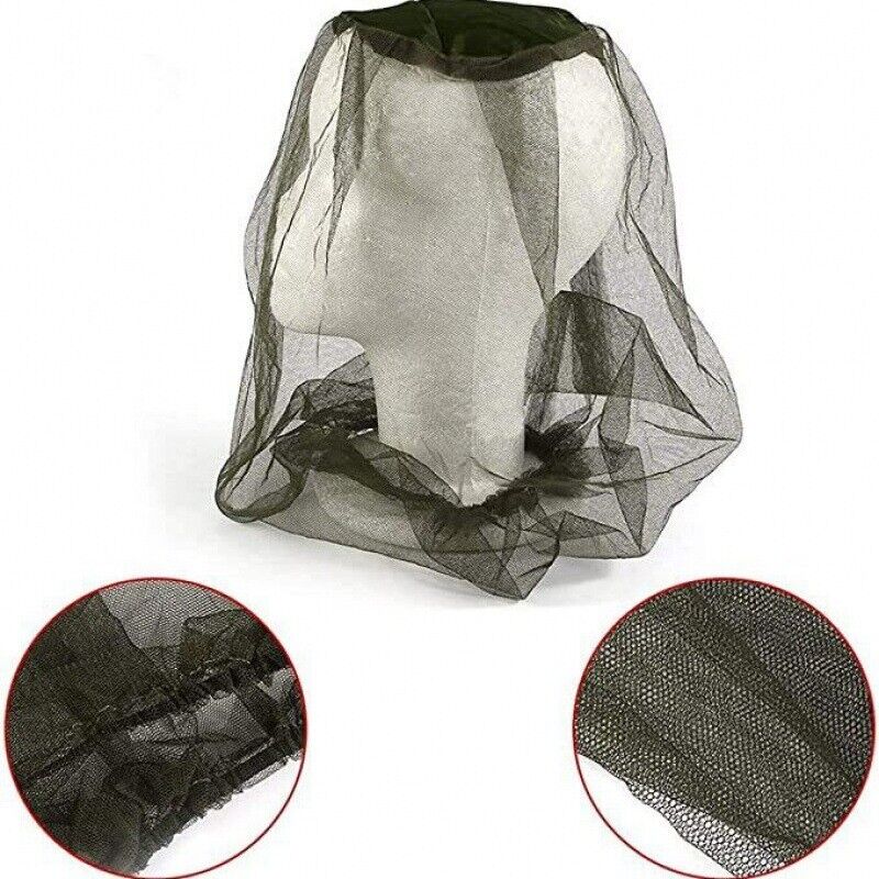 5X Mosquito Head Net Insect Mesh Hat Bee Bug Mozzie Protector Outdoor Fishing