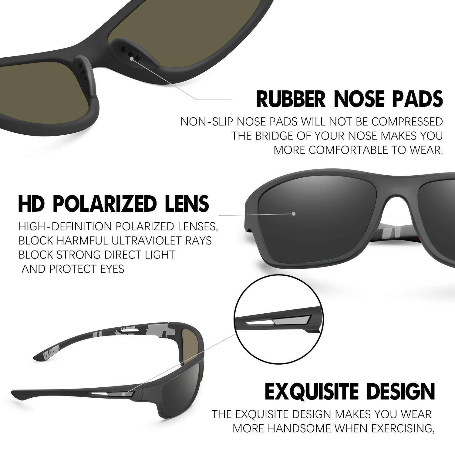 Men Polarized Sunglasses UV400 Glasses Fishing Sports Driving Cycling Eyewear