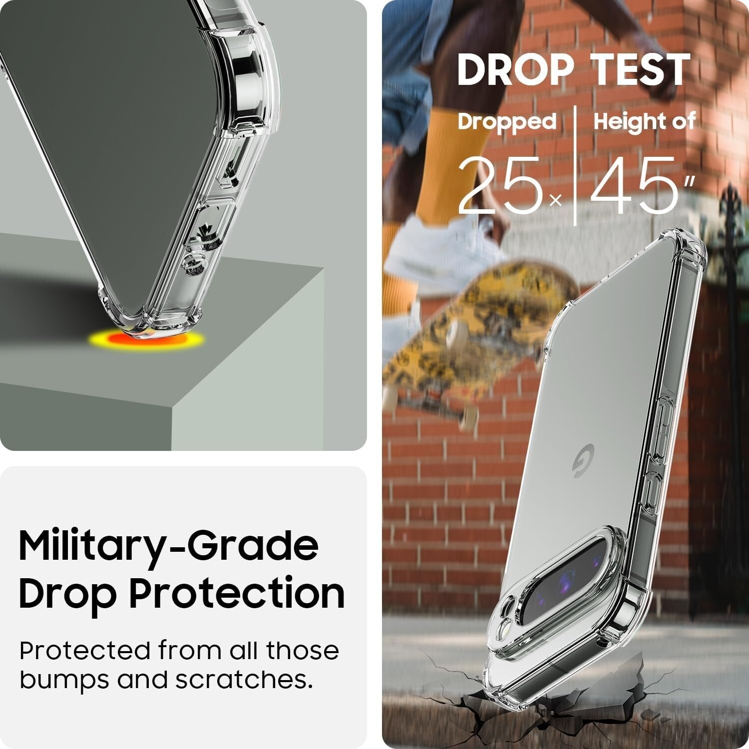 For Google Pixel 10/10 Pro/10 Pro XL Case Clear Shockproof Bumper Cover