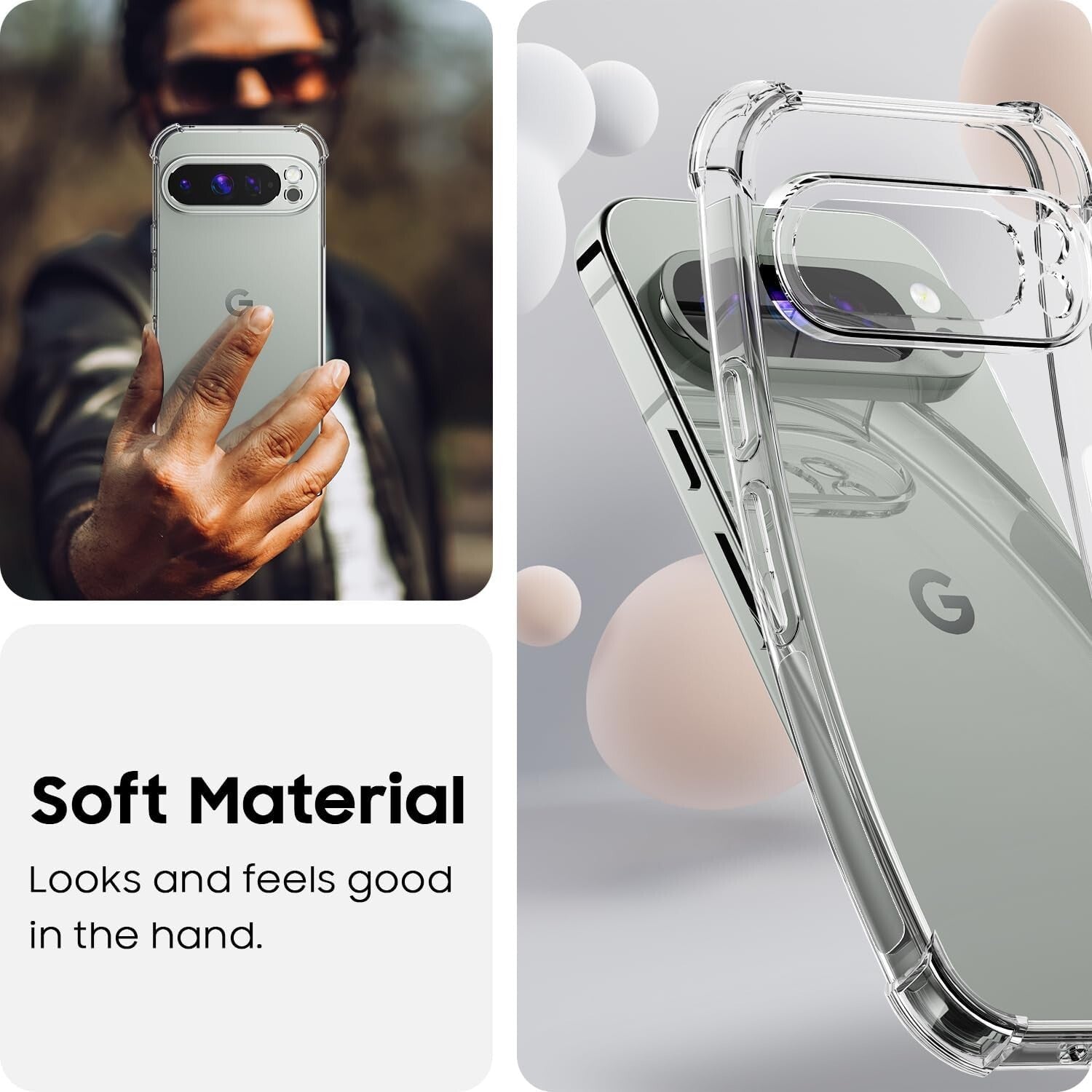 For Google Pixel 10/10 Pro/10 Pro XL Case Clear Shockproof Bumper Cover