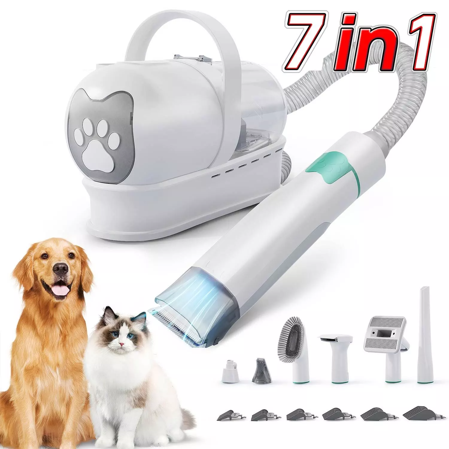 7 IN 1 Pet Dog Grooming Kit Cat Dog Hair Remover Dryer Nail Trimmer Low Noise