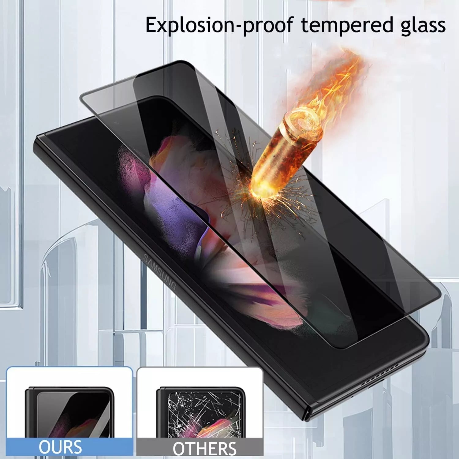 For Galaxy Z Fold Flip 6 5G Anti Spy Tempered Glass Privacy Screen Protector