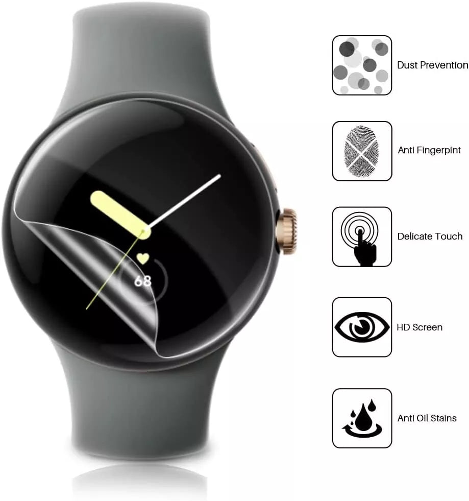 3x For Google Pixel Watch 3 2 Screen Protector Hydrogel Full Coverage Clear Film