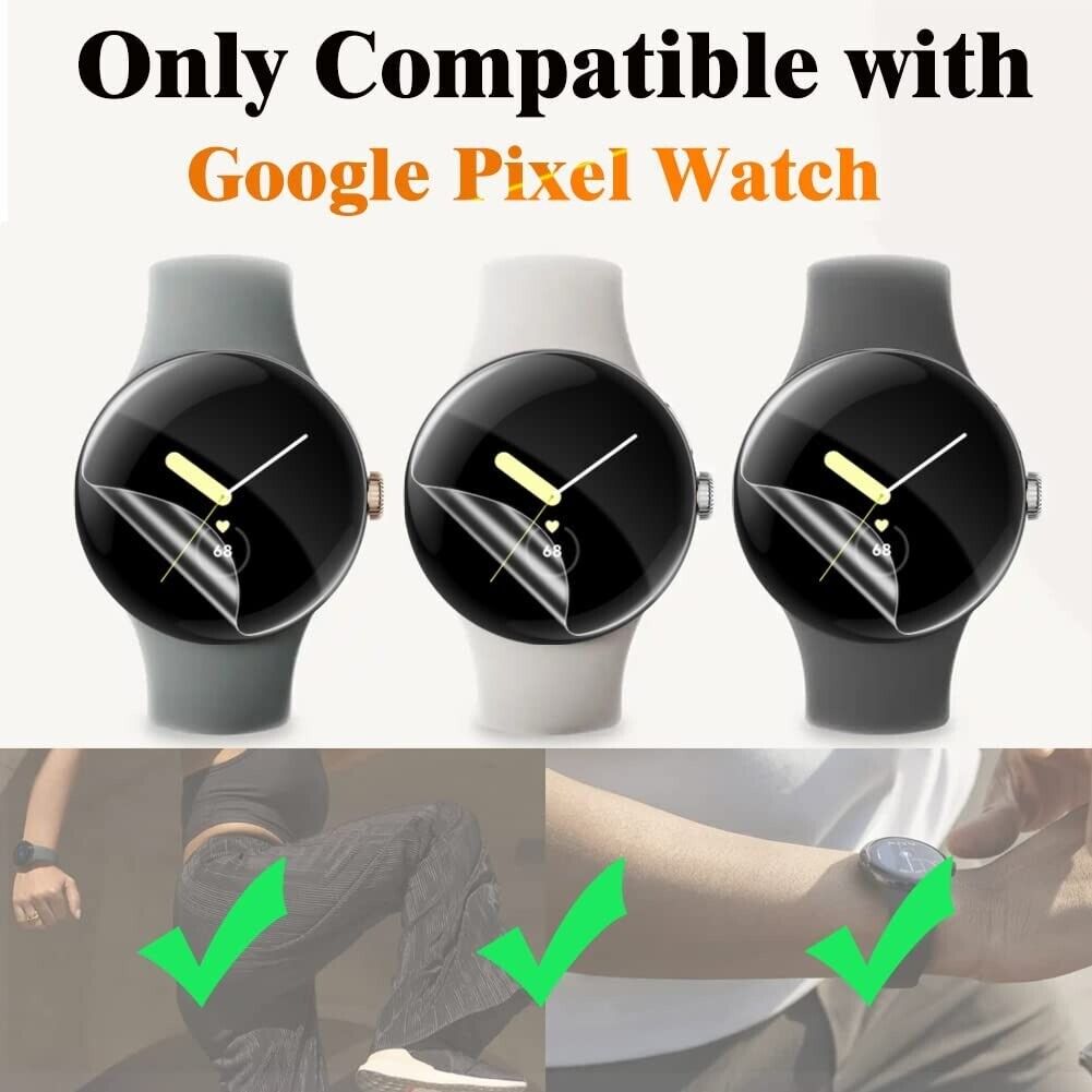 3x For Google Pixel Watch 2 Screen Protector Hydrogel Full Coverage Clear Film