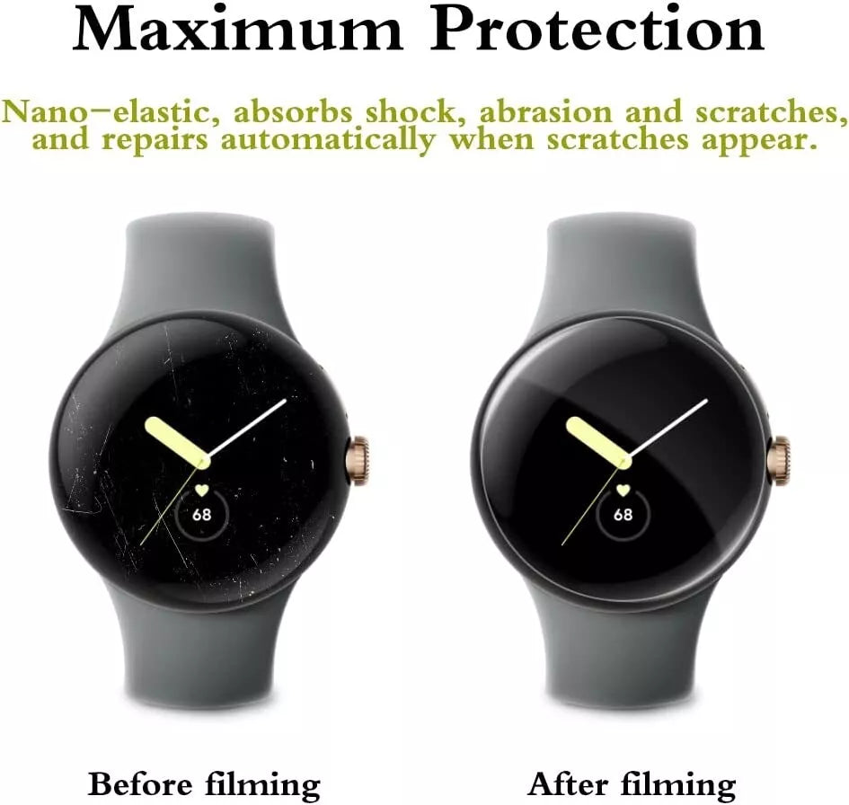 3x For Google Pixel Watch 3 2 Screen Protector Hydrogel Full Coverage Clear Film