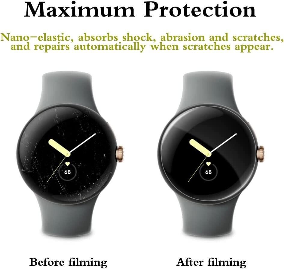 3x For Google Pixel Watch 2 Screen Protector Hydrogel Full Coverage Clear Film