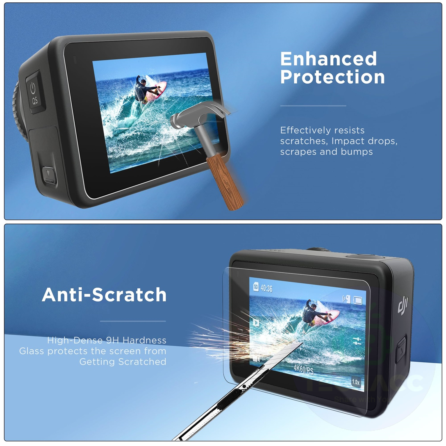 For Dji Osmo Action 4 3 Case Cover Camera Lens Cap Screen Shockproof Protection