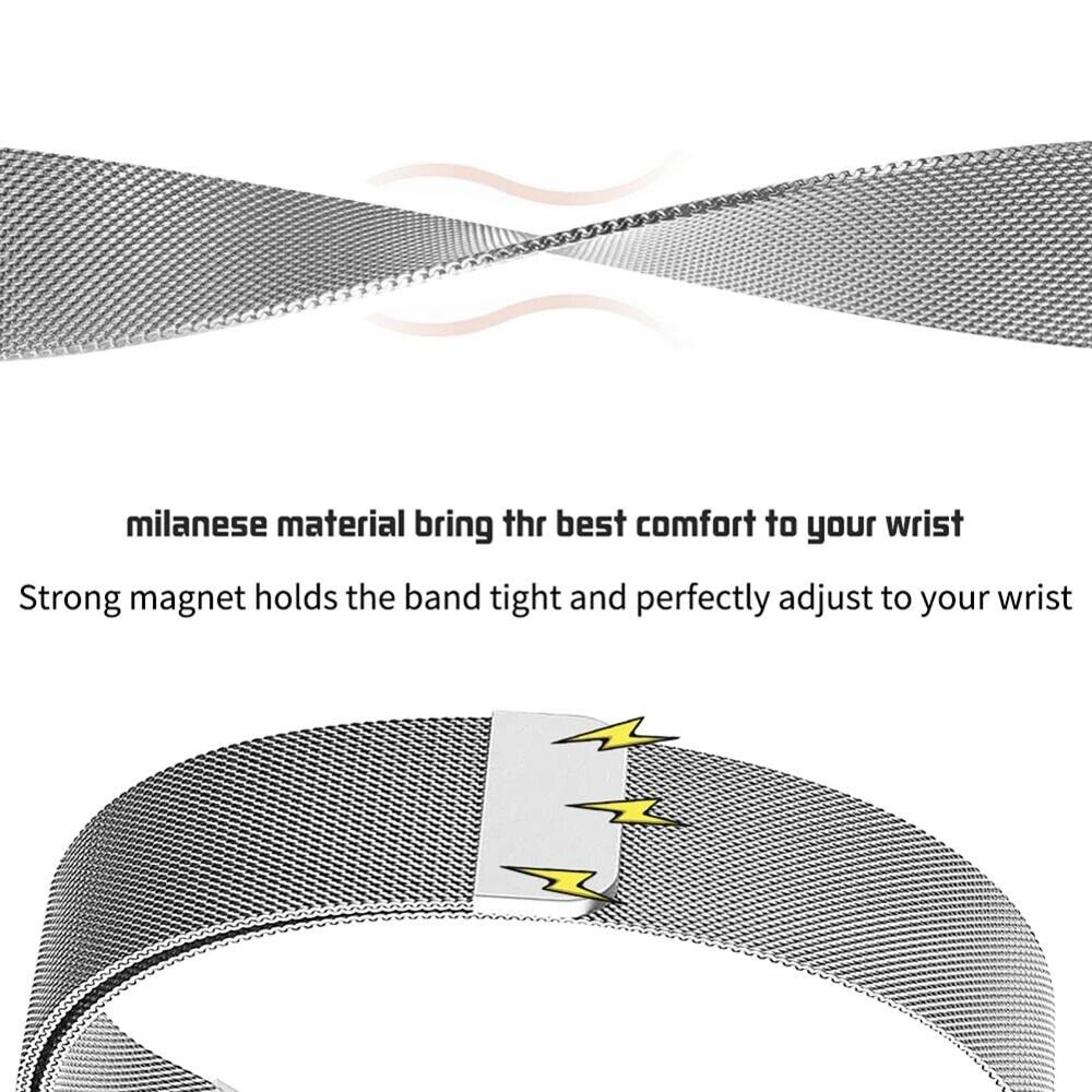 For Fitbit Inspire 3 Stainless Steel Magnetic Replacement Band