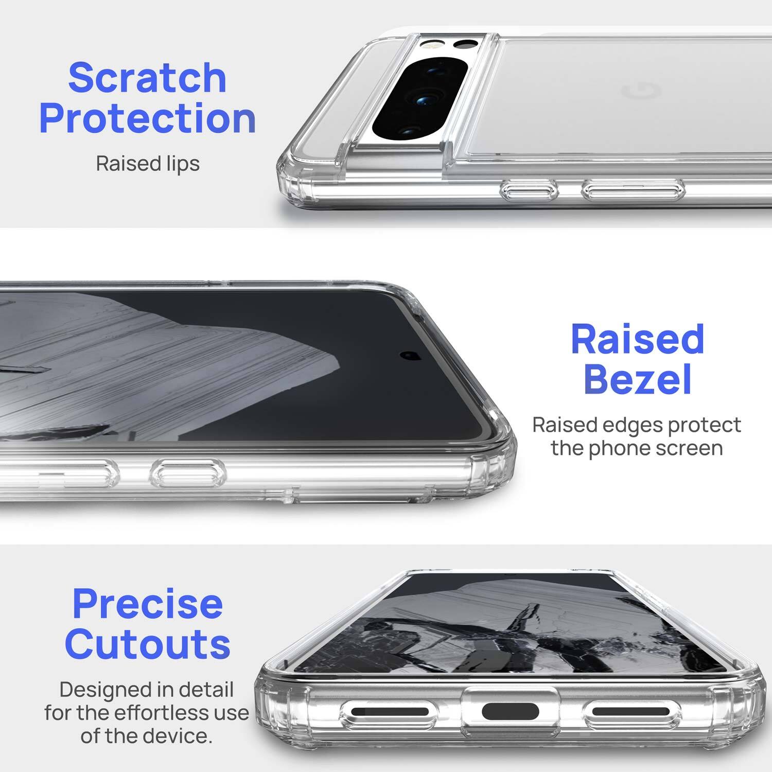 For Google Pixel 10/10 Pro/10 Pro XL Case Clear Shockproof Rugged Back Cover