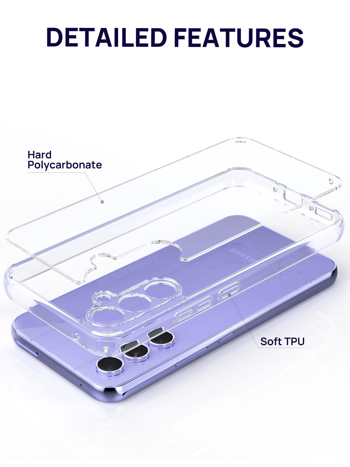 For Samsung Galaxy A05S 4G Case Shockproof Clear Slim Cover