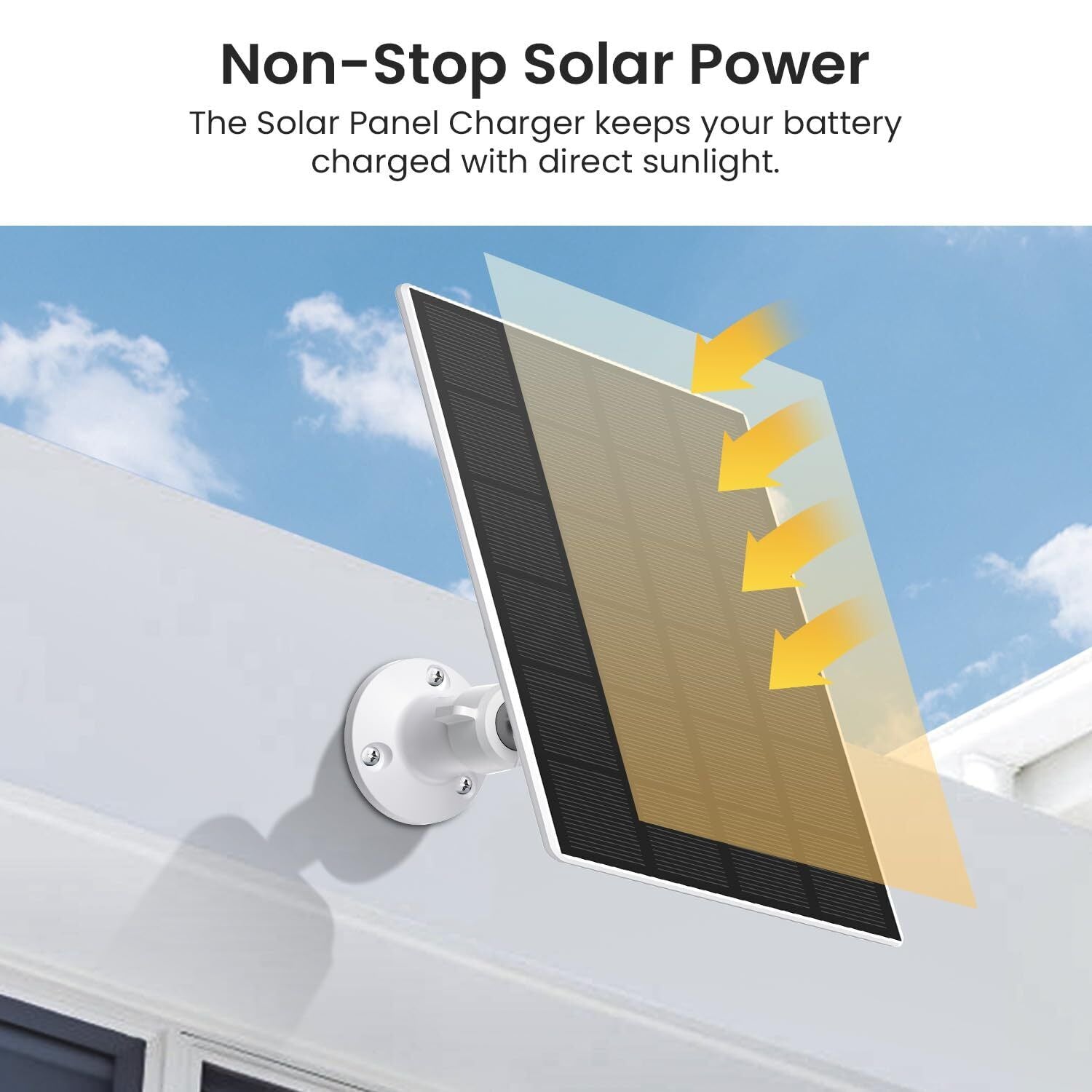 Solar Panel For Outdoor Security Camera Rechargeable Battery Micro USB 3M Cable