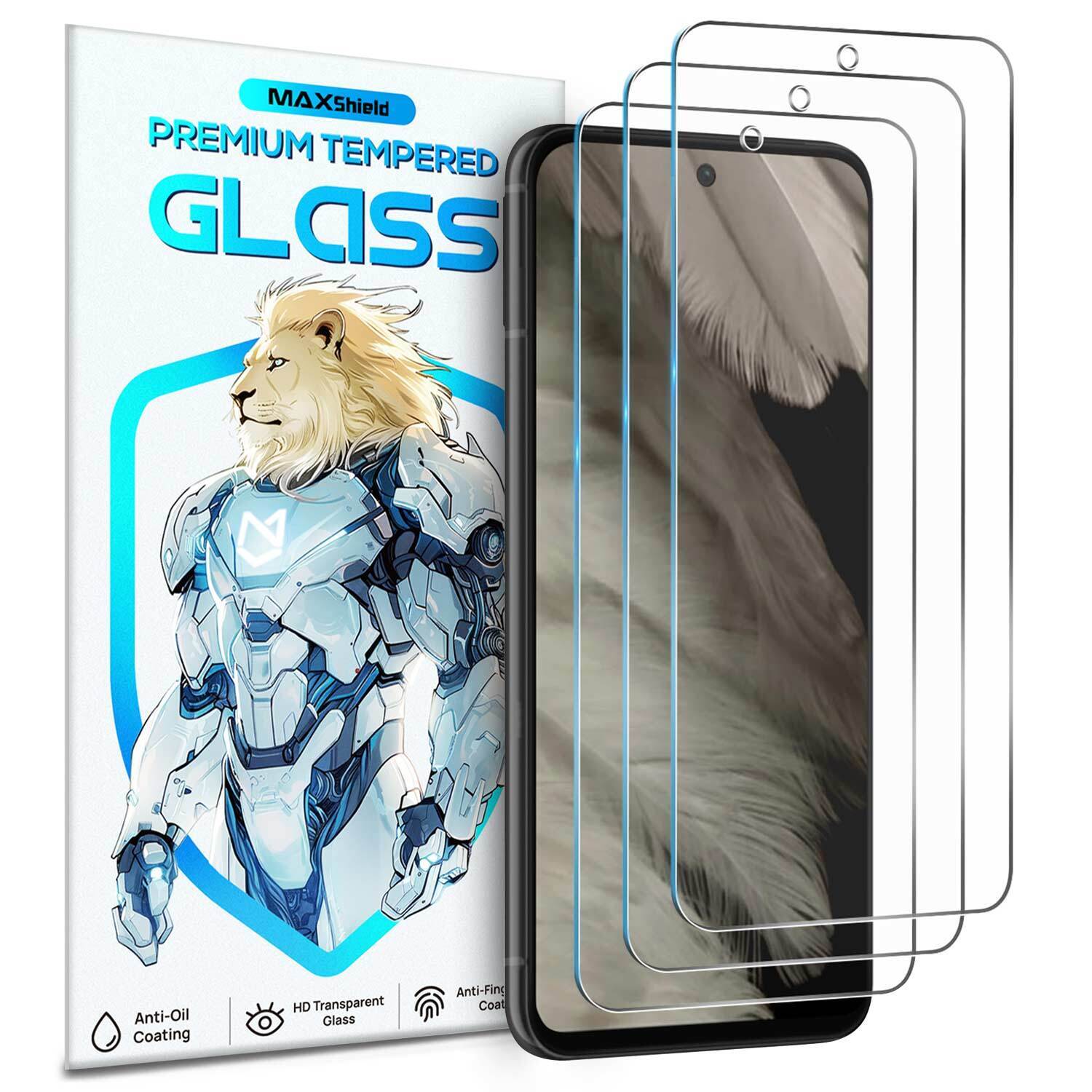 2XFor Google Pixel 9 Pro Tempered Glass Screen Protector