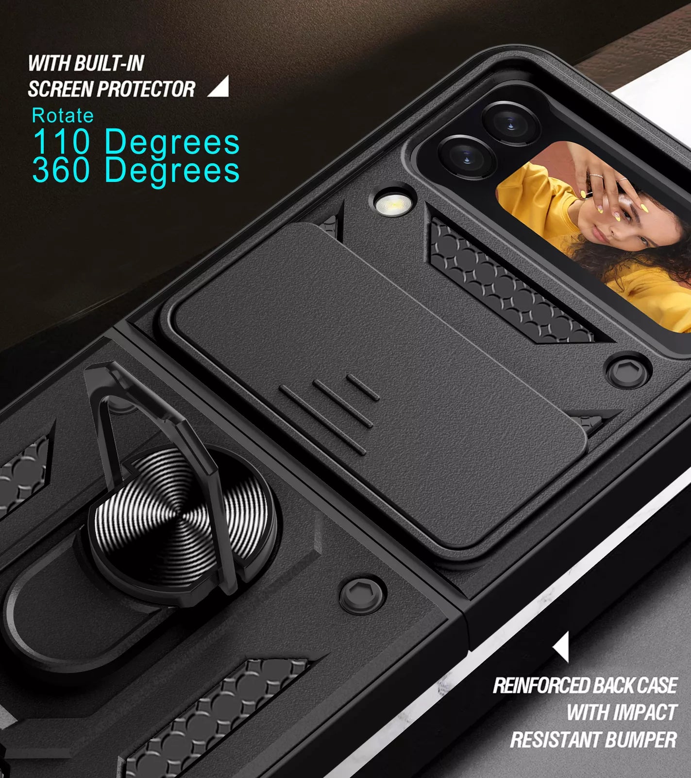 For Samsung Galaxy Z Flip Fold 6 Case Shockproof Rugged Ring Holder Cover