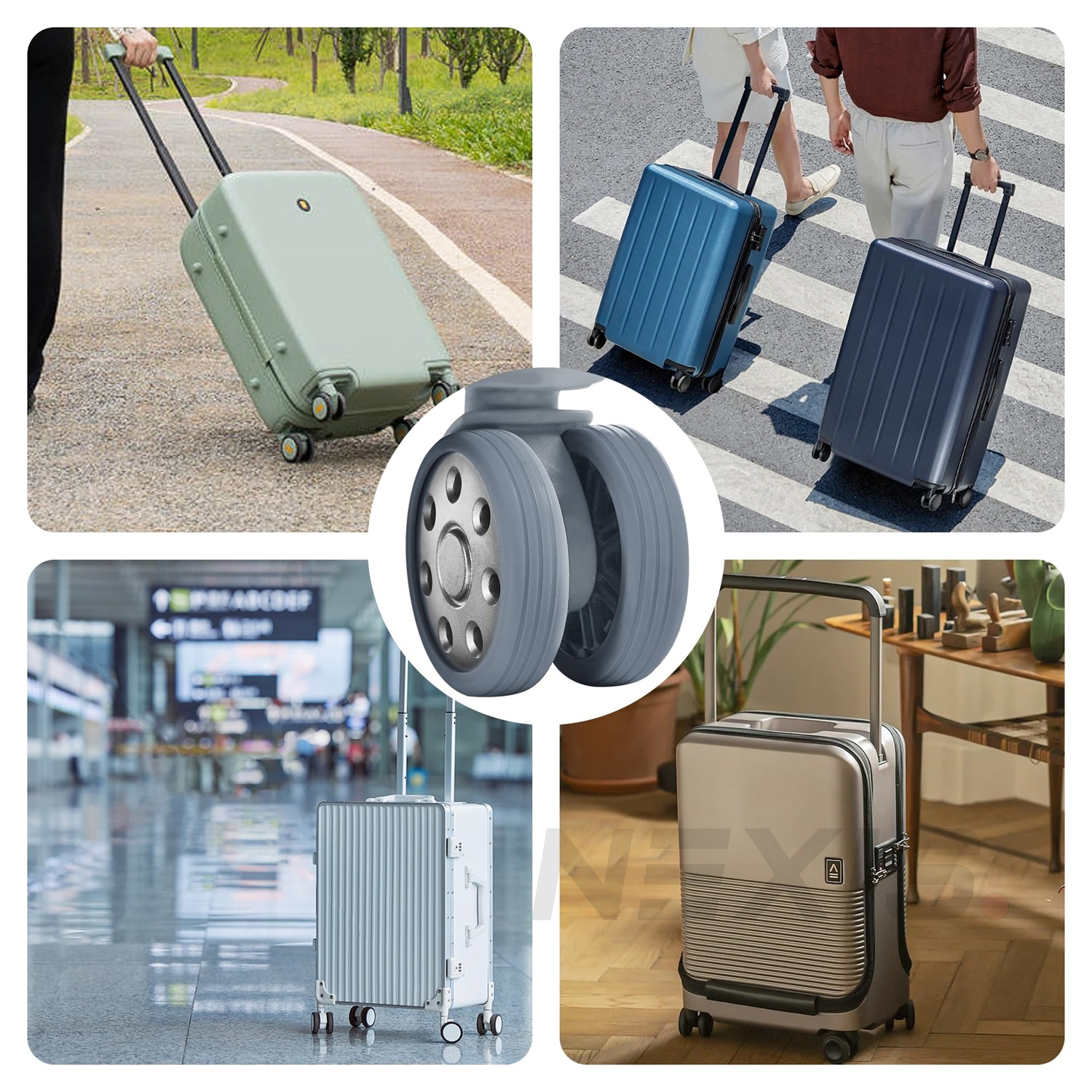 2-8x Luggage Wheel Silicone Covers Suitcase Wheels Protector Protection Sleeve