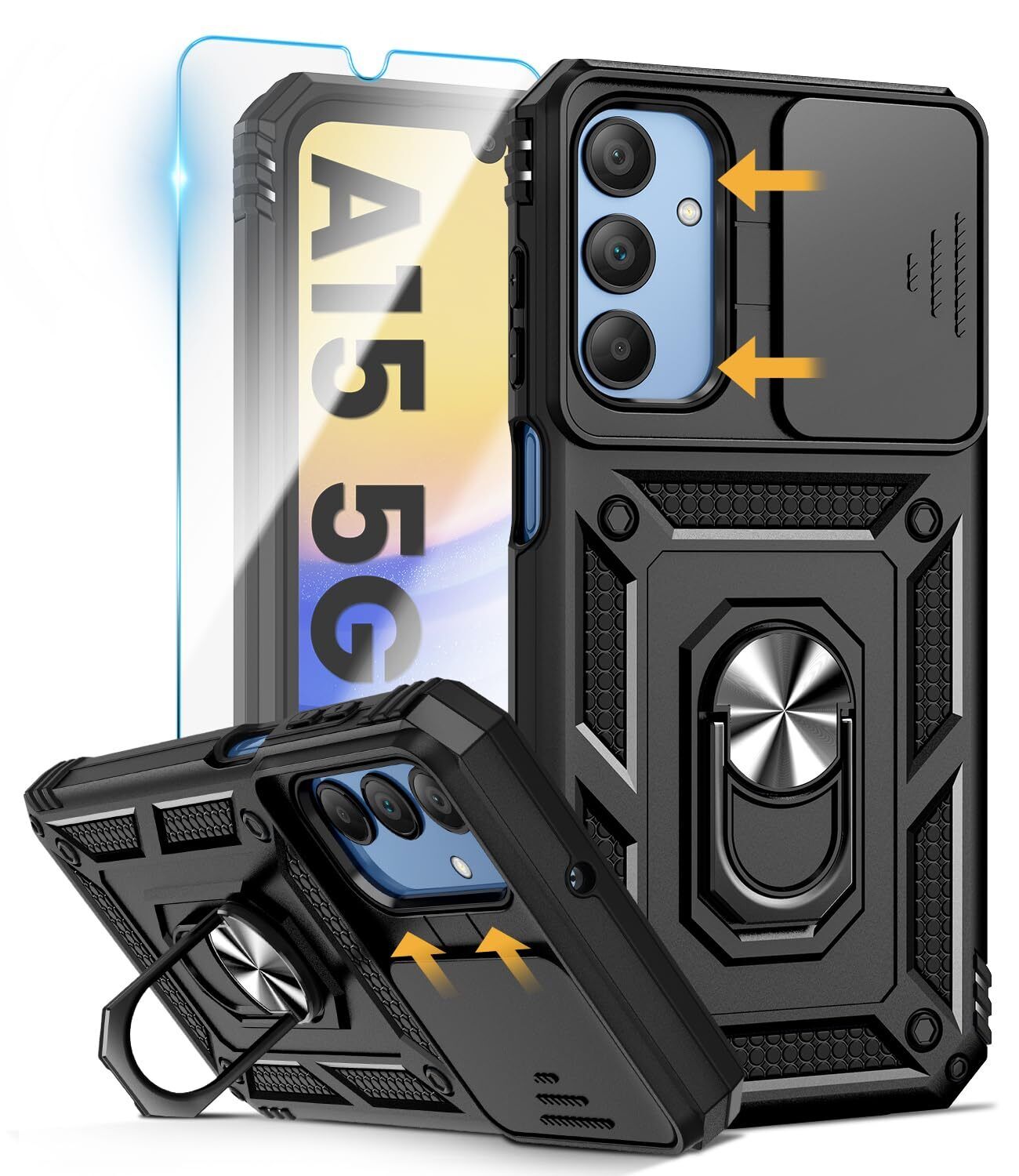 For Samsung Galaxy A15 A55 A34 A54 A05S 5G Case Magnetic Ring Holder Cover